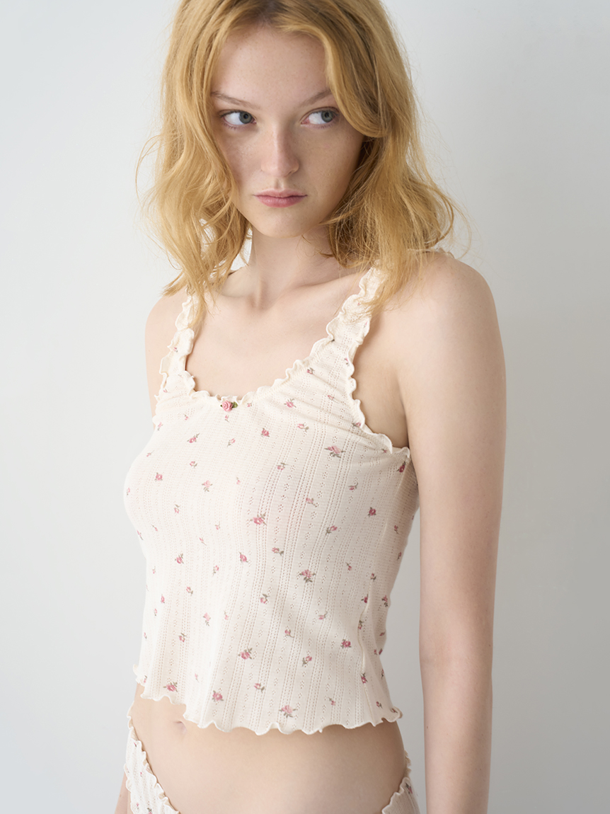 LILY BROWN Lingerie】コットンフリルタンク(タンクトップ)｜トップス
