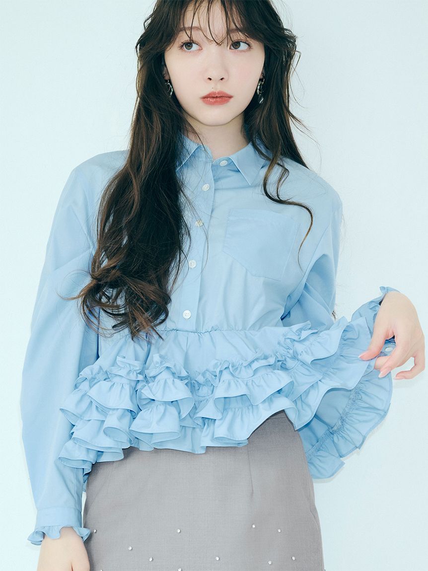 ホイップフリルヘムブラウス(シャツ・ブラウス)｜トップス｜LILY BROWN
