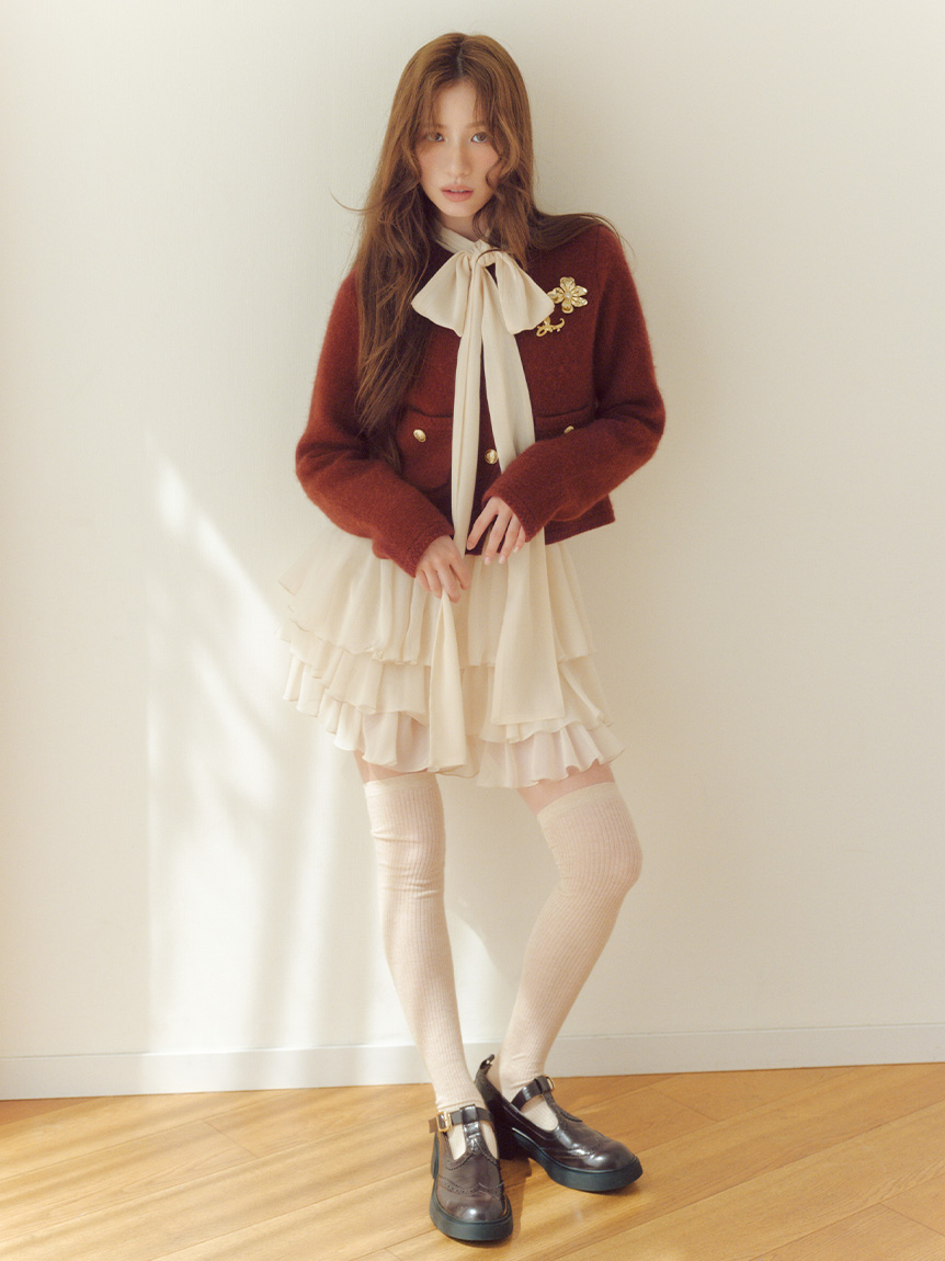 WEB限定カラー】金釦フォックスニットジャケット(ニット)｜トップス