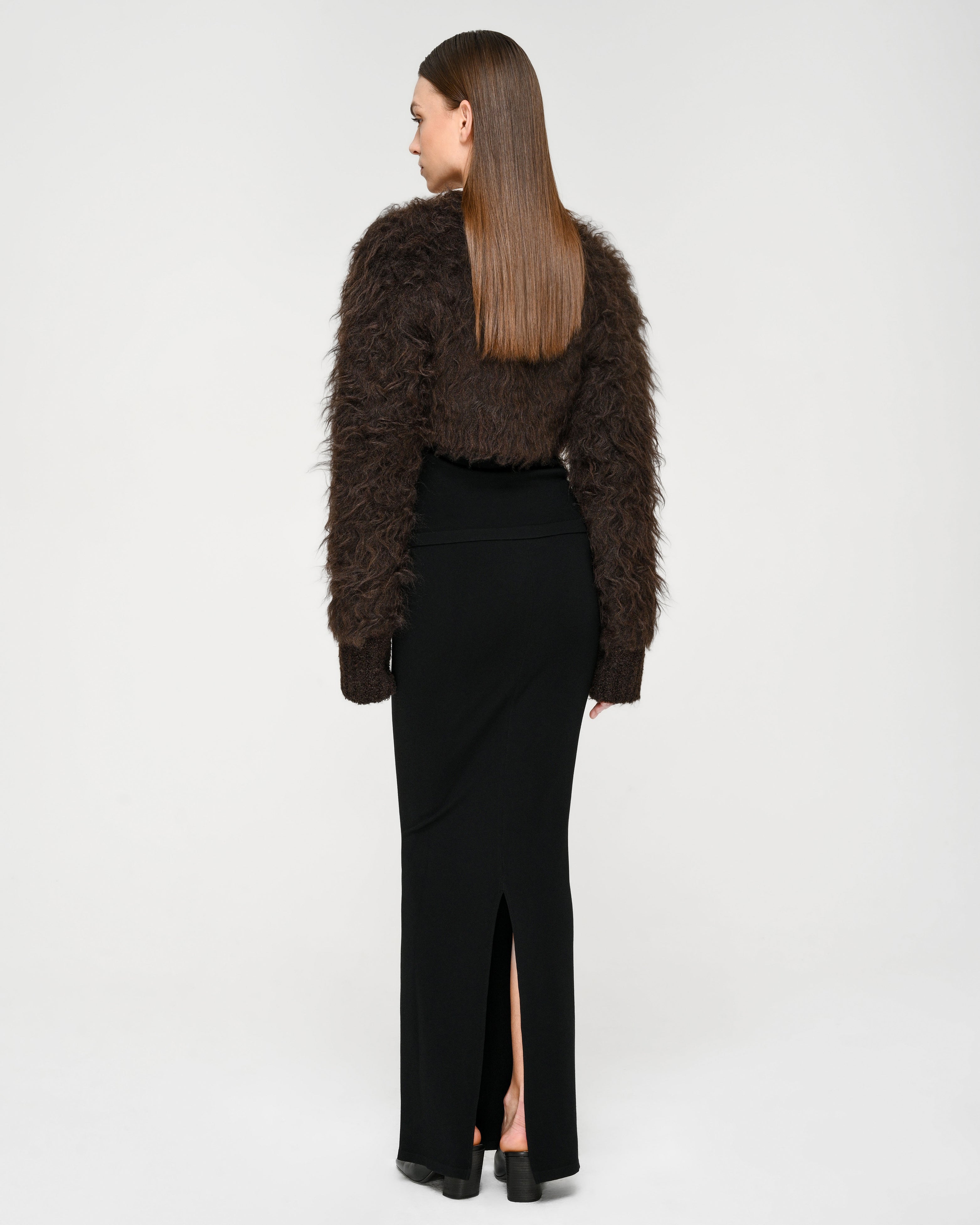 Cropped Shaggy Knit Cardigan – determ;