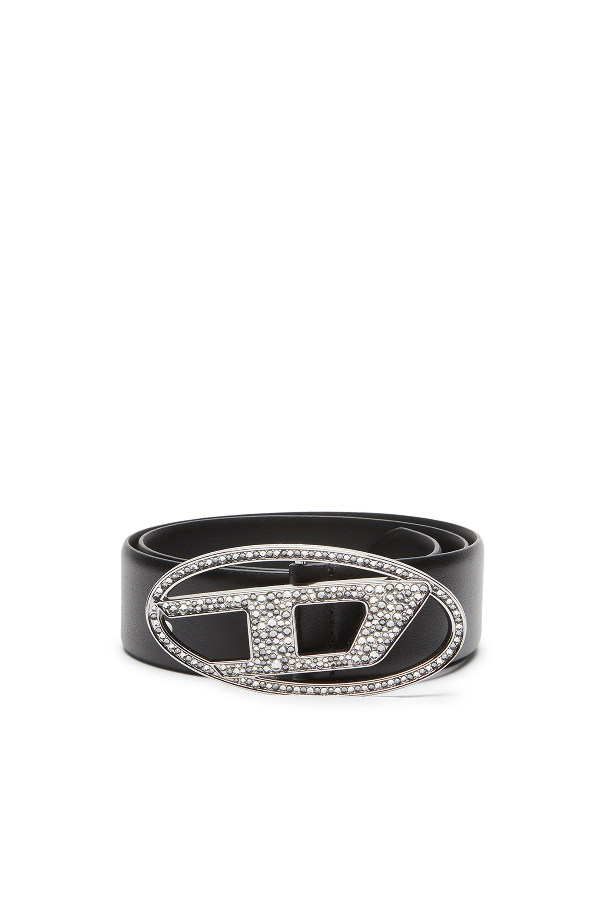 B-1DR STRASS - logo belt with strass | Black | Diesel
