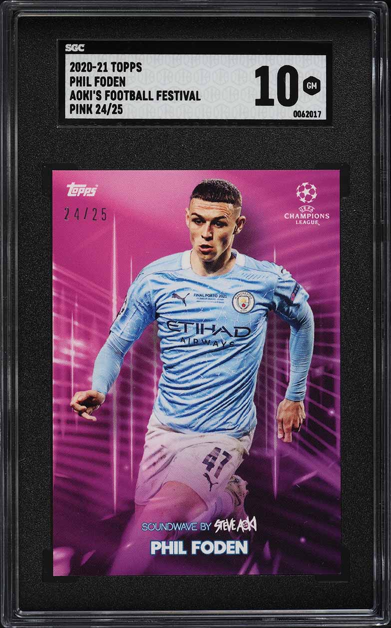 2024 Topps Chrome UEFA CC Refractor Phil Foden #47 CGC AUTH on