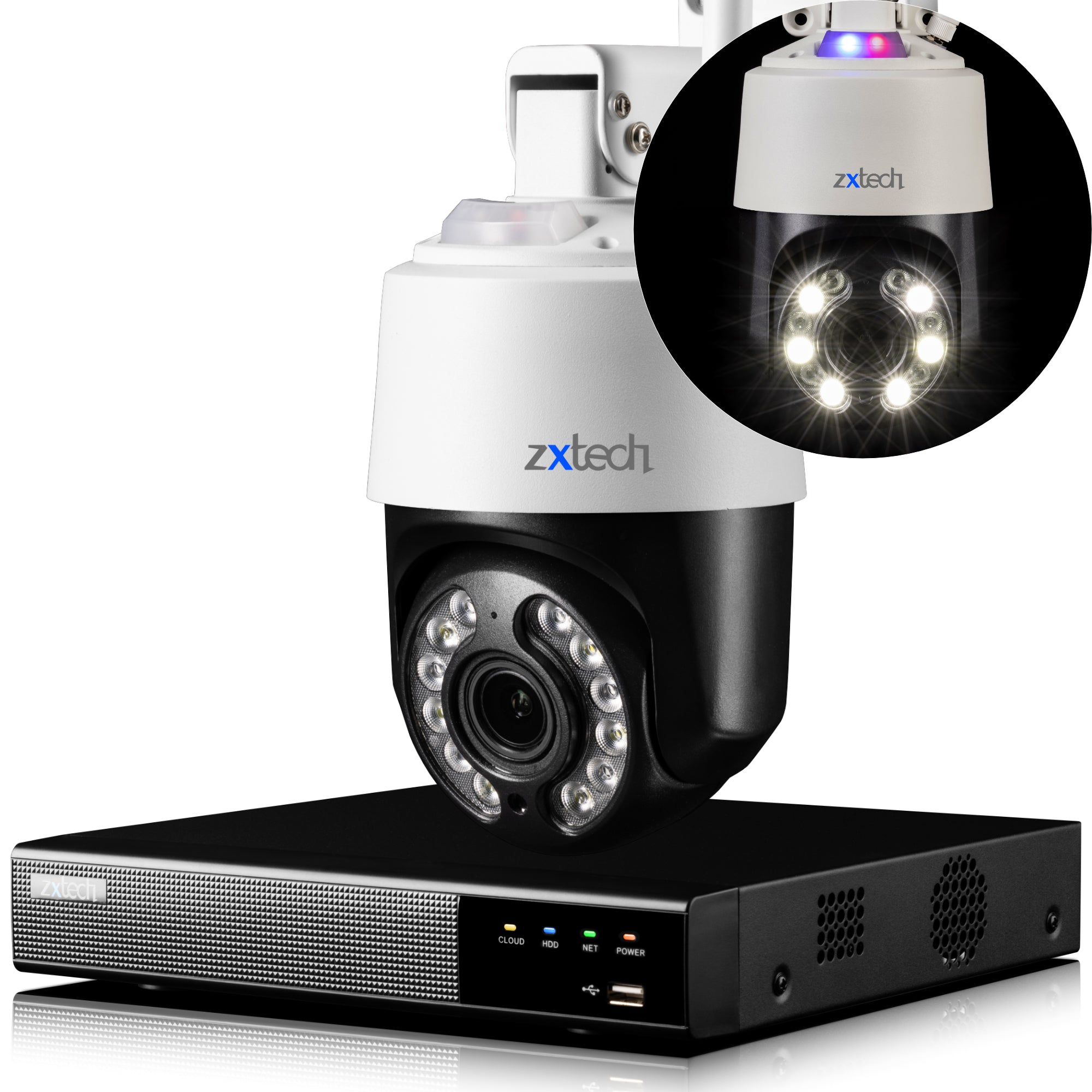 5MP 10X Zoom PTZ Outdoor Camera - Wireless CCTV System LED Night