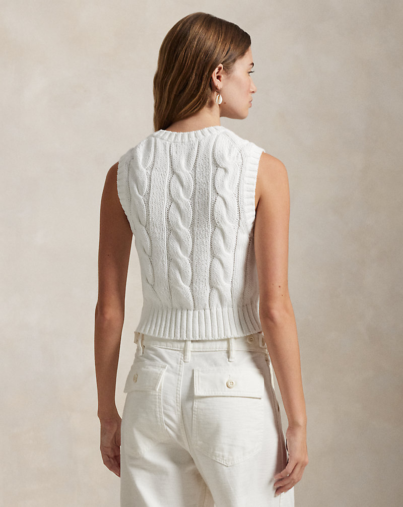ケーブルニット コットン クロップド ベスト | ラルフ ローレン公式