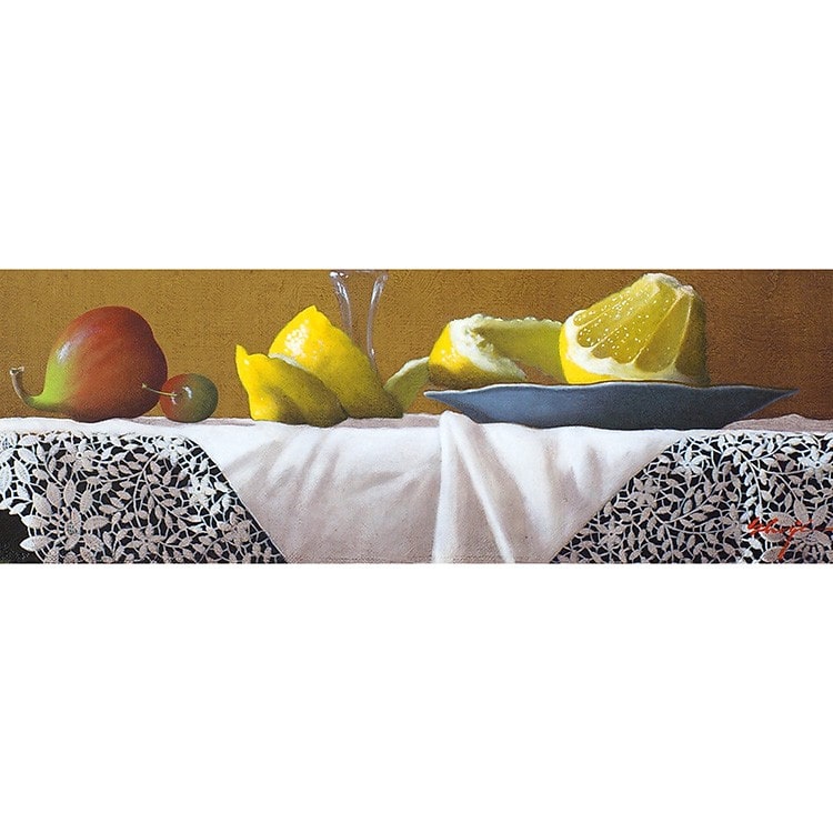 庄司守]油彩画『レモンのある卓上』: JALショッピング｜JAL Mall