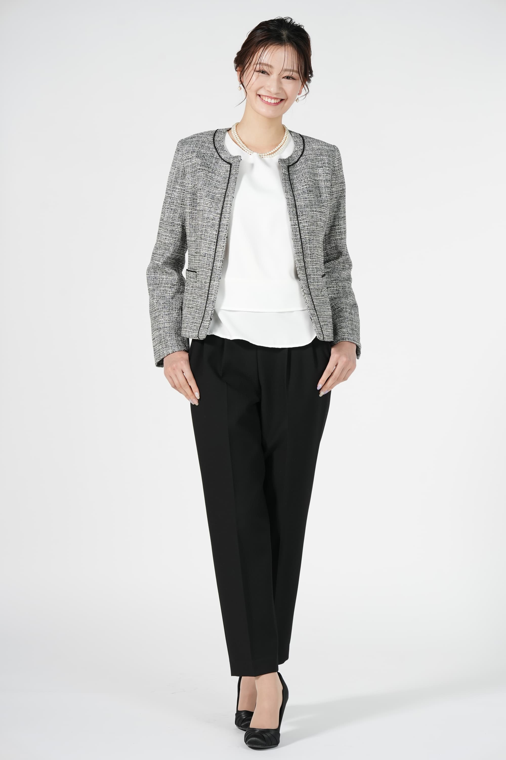 UNITED ARROWS green label relaxing MIXツイードジャケットブラック