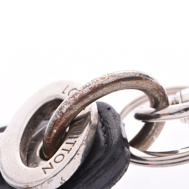 ルイヴィトン鍵モチーフ 黒 シルバー金具 メンズ キーホルダー LOUIS