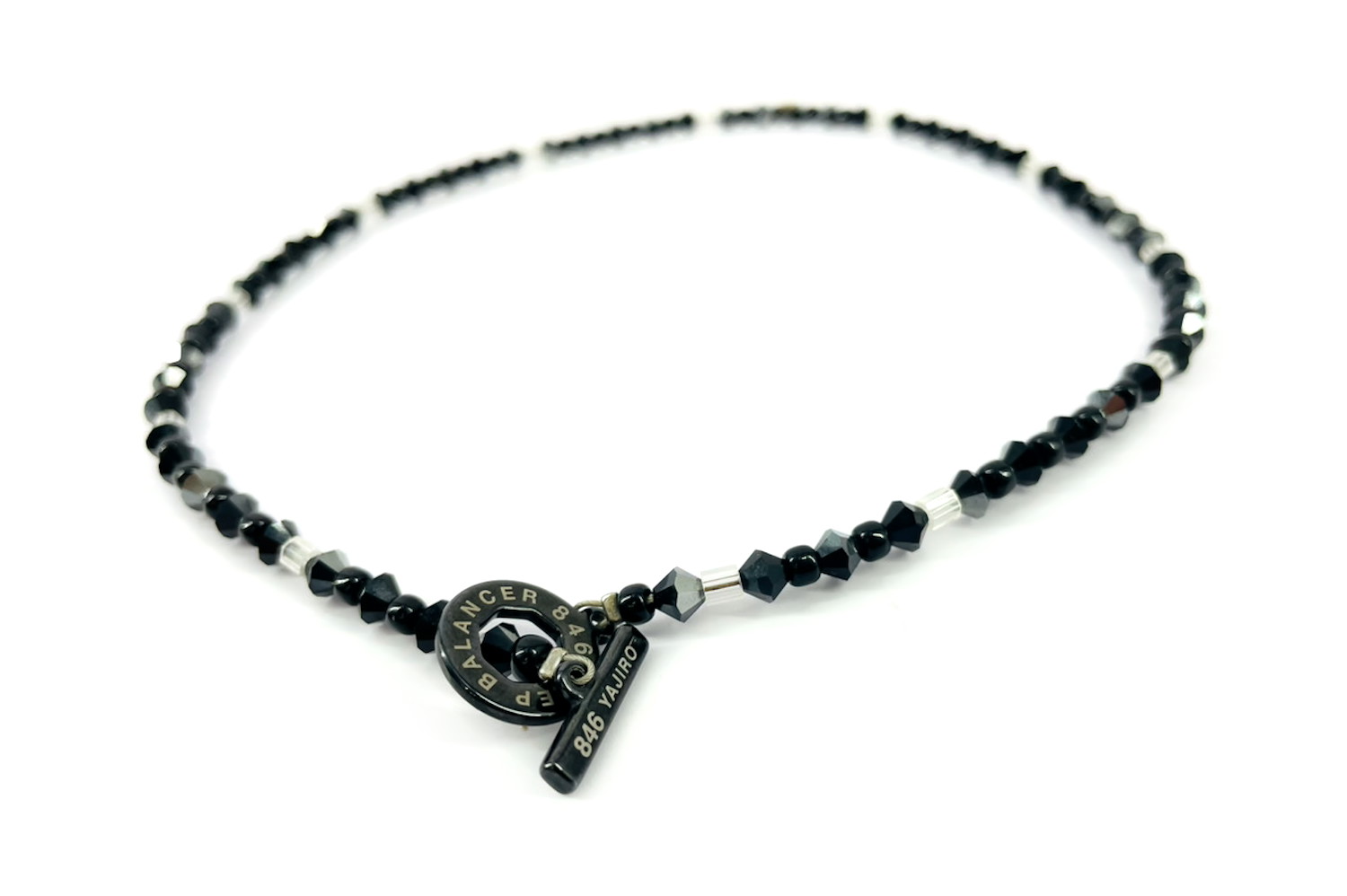 846 YAJIRO 4シリーズ ネックレス BLACKTITA22 【BLACK×BLACK】45cm M