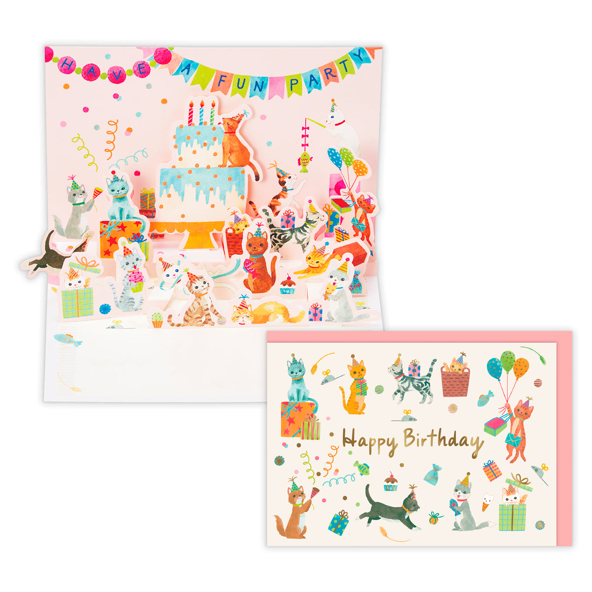 HACバースデーキャット【誕生お祝い／立体カード／ホールマークアート