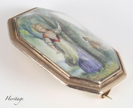 18世紀の貴重なミニアチュール（細密画）のブローチ | アンティーク