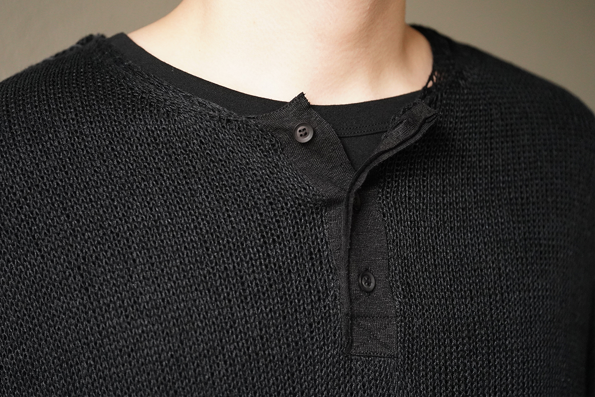 YOHJI YAMAMOTO 20SS Henley Neck Sweater | HUES 福岡セレクトショップ