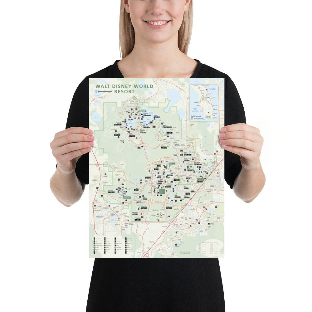 Walt Disney World Resort Map (national Park-style) With Points-of