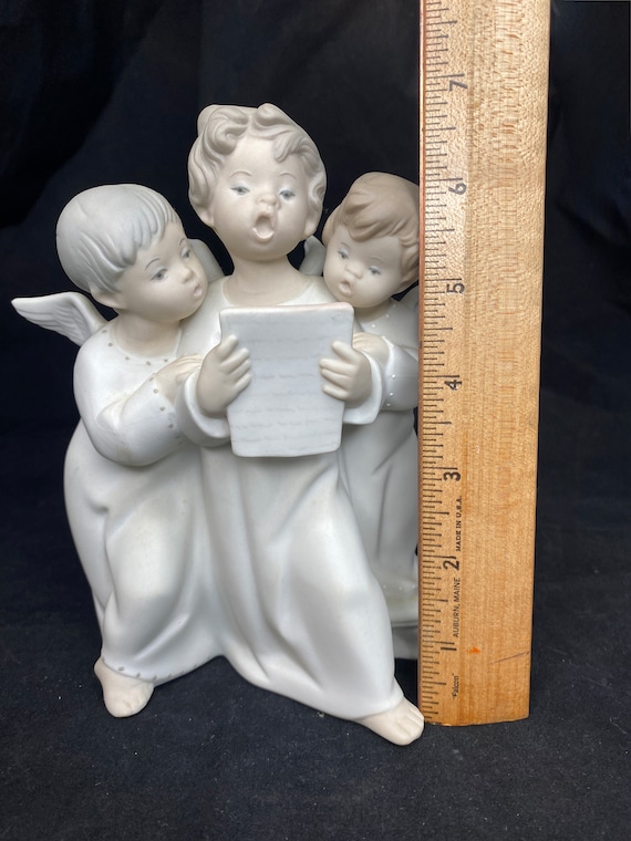 Vintage Lladro 3 Angels Figurine #4542, Singing Angel Choir