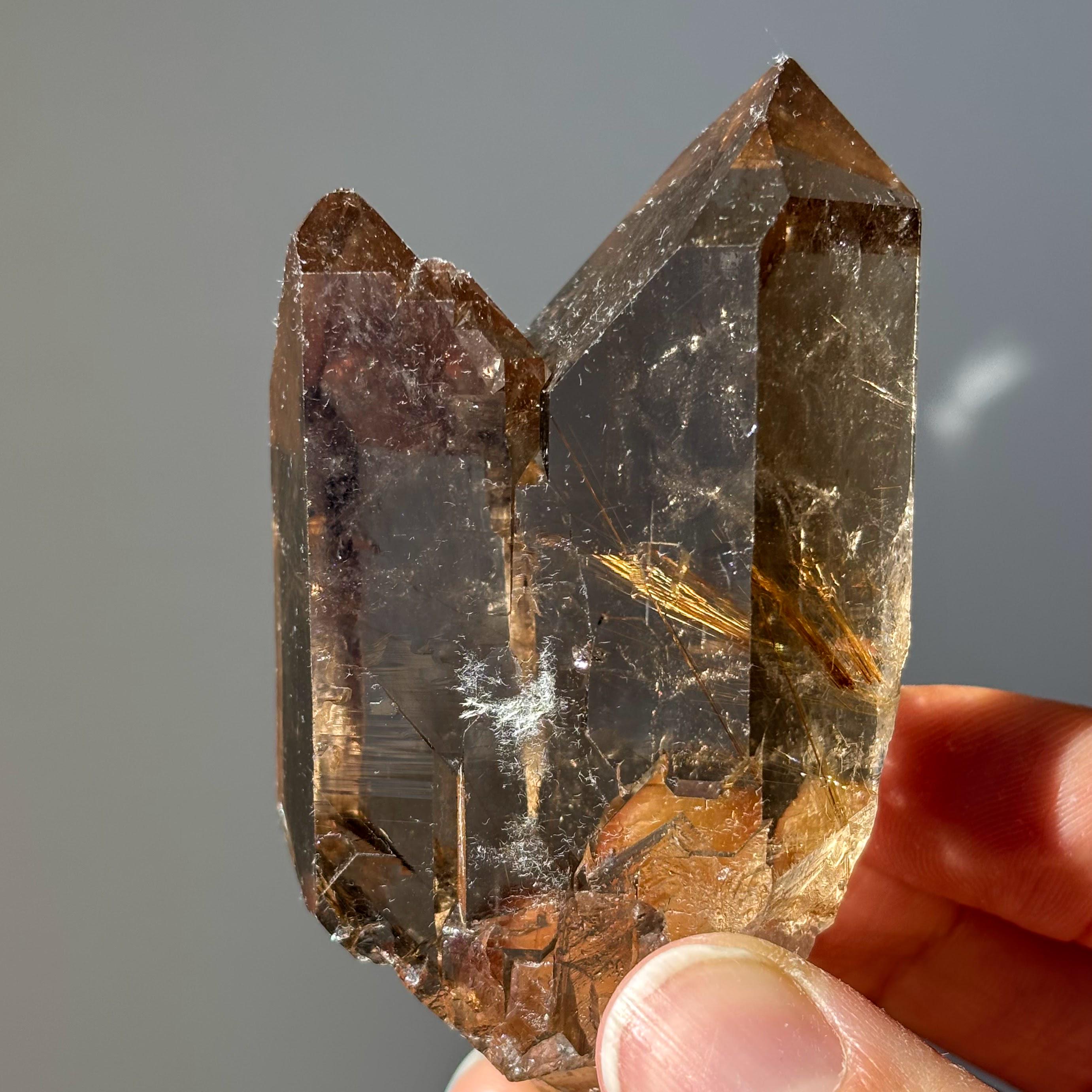 天然ルチルスモーキークォーツポイント - Etsy 日本