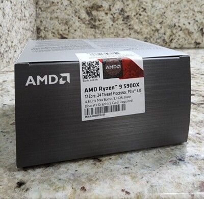 AMD Ryzen 9 5900X (12 Core 24 Thread) Unlocked CPU AM4 - SEALED