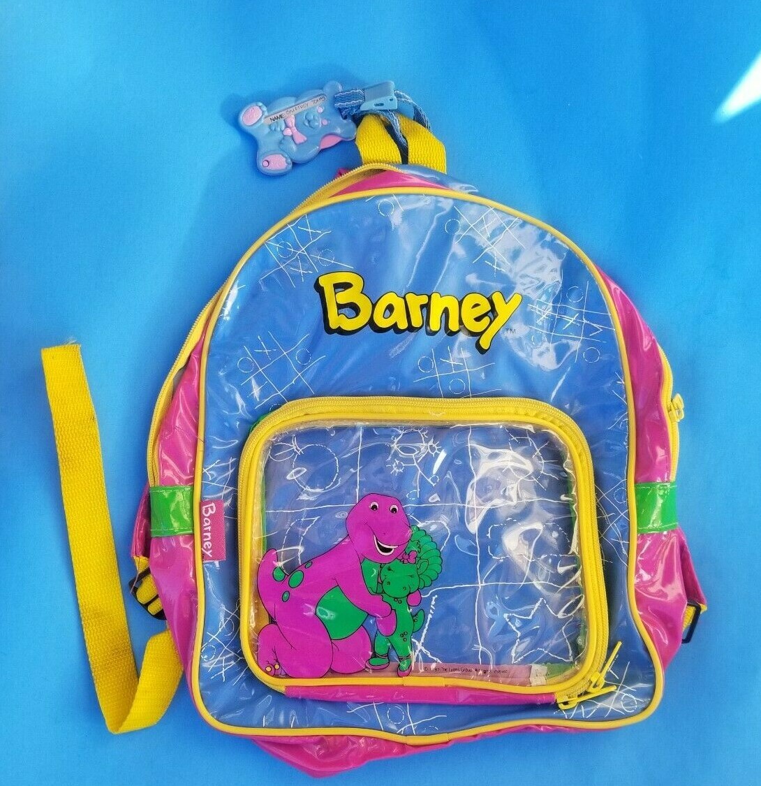 Rare/Vintage - Barney 1997 Back Pack clear plastic The Lyons Group