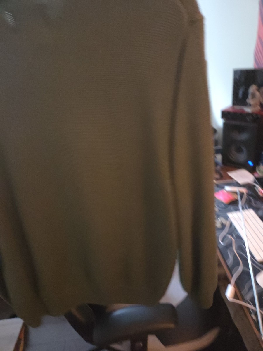 STUSSY CURLY S Logo Green Knit Sweater Size L Cotton Jacquard