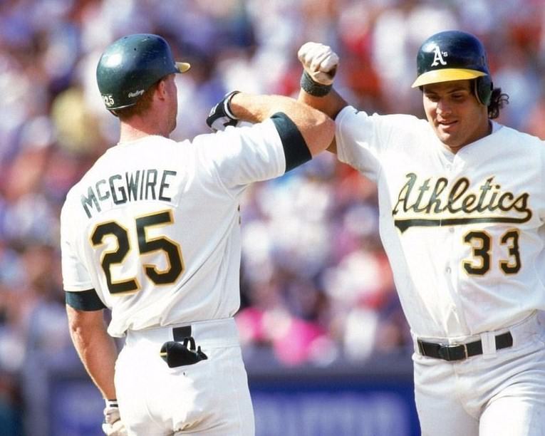 MARK McGWIRE JOSE CANSECO 8X10 PHOTO OAKLAND ATHLETICS A's