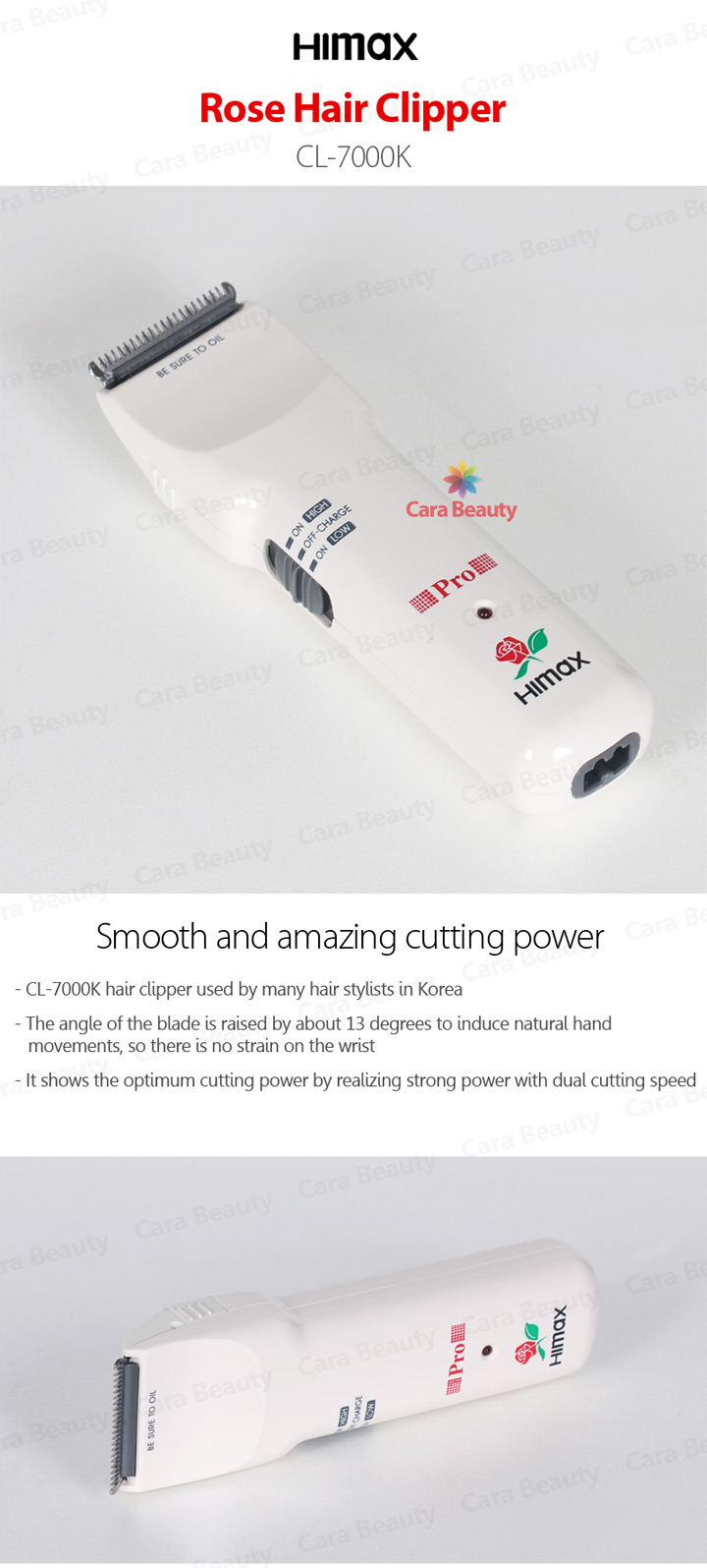 HIMAX Rose Professional Hair Clipper CL-7000K / Blade from Japan