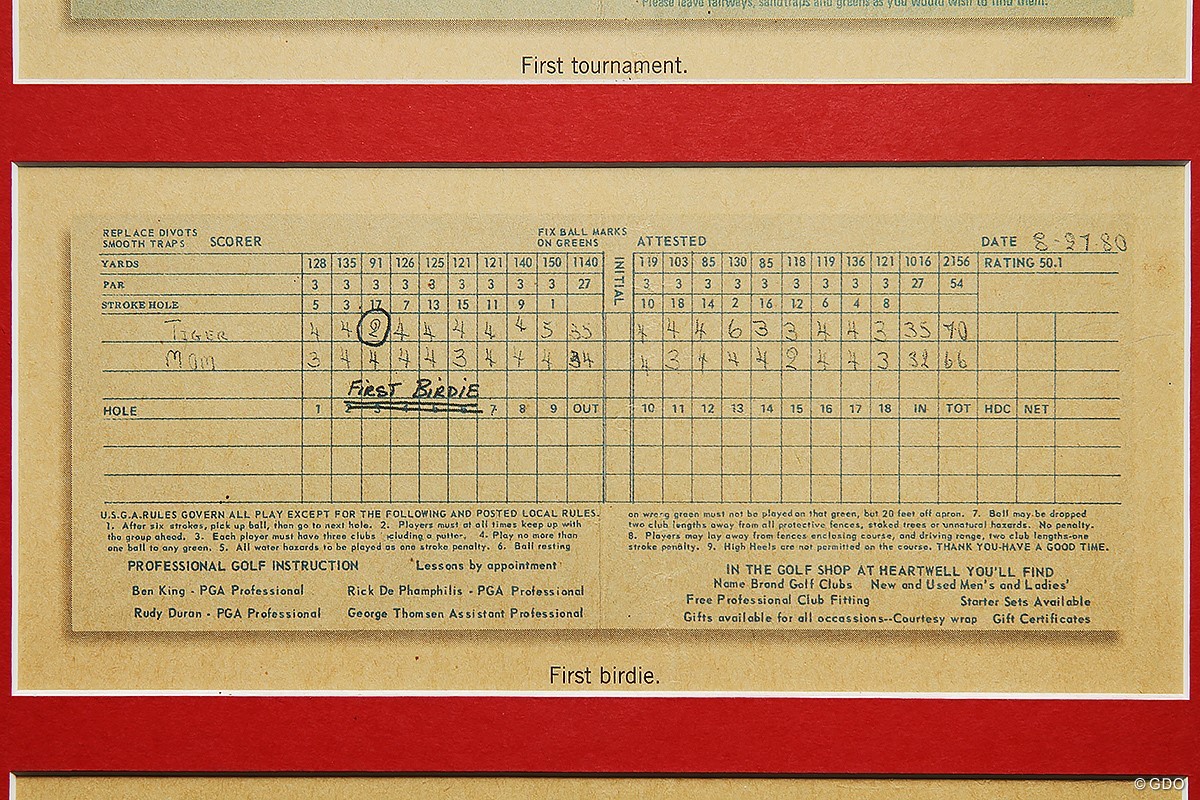 画像詳細 タイガー・ウッズの4歳のときのスコアカード ウッズの初