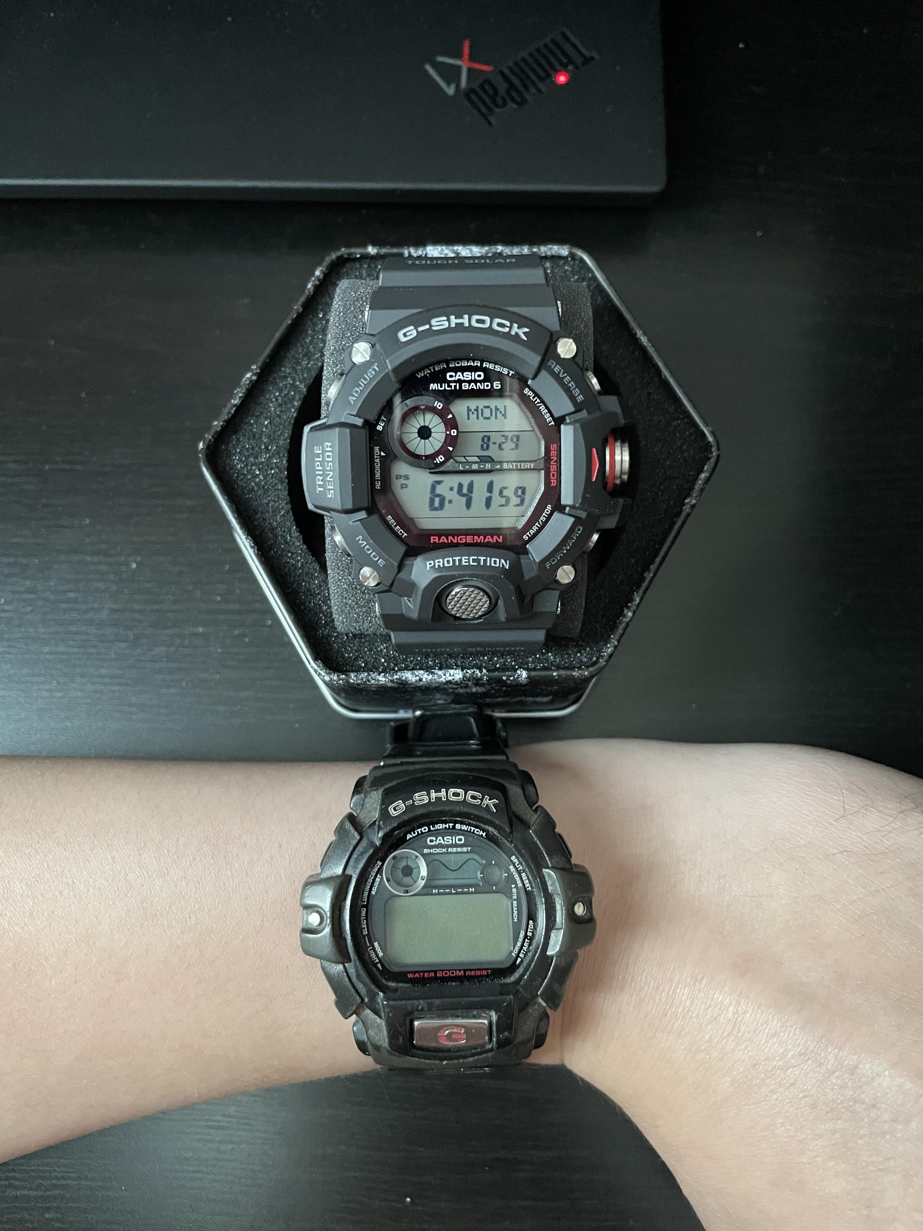 My new G-Shock Rangeman, next to the old/first G-Shock (GL-121) I