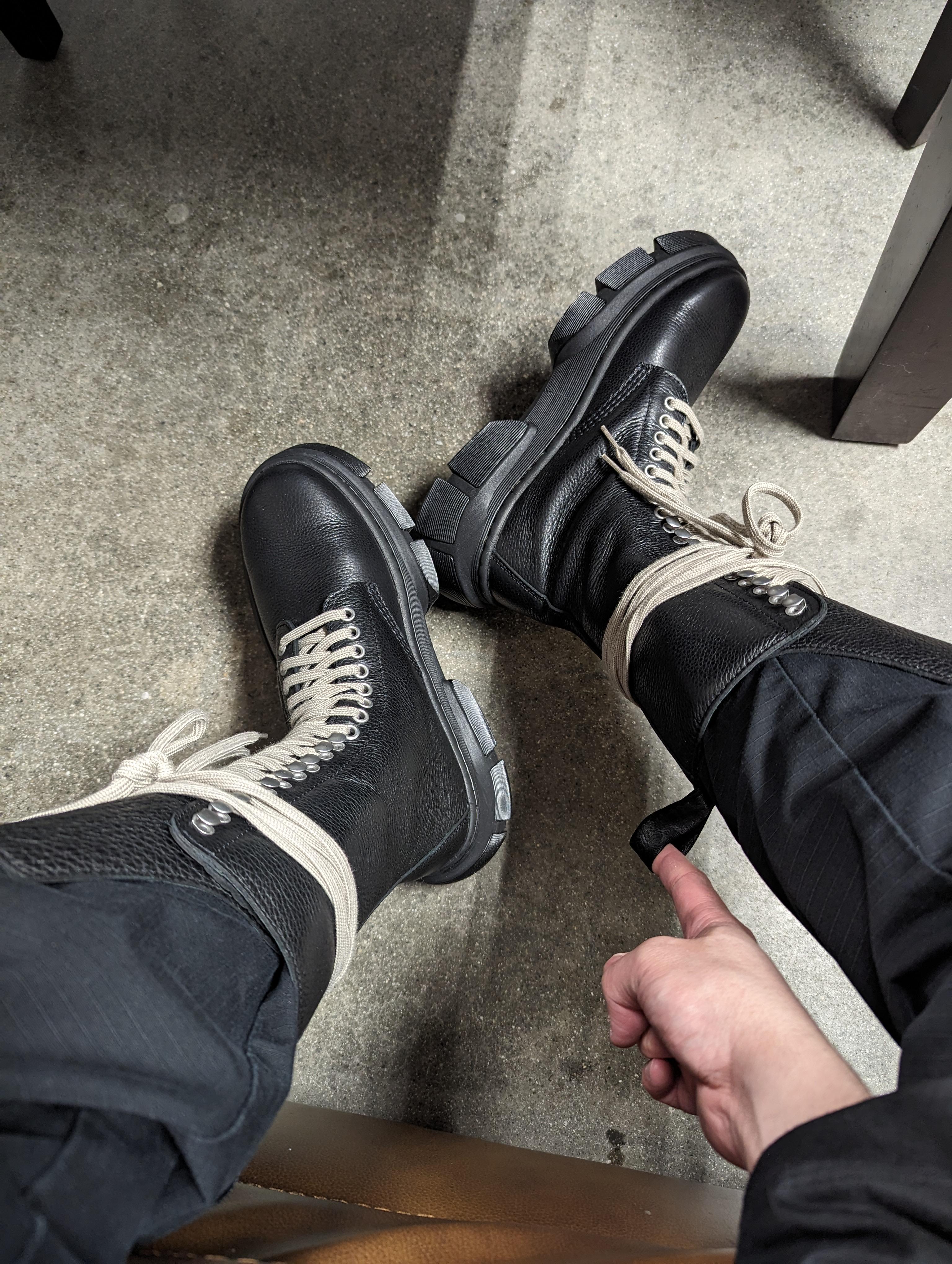 Rick Owens Dr Martins DMXL 1918 WIth custom stitching and tag