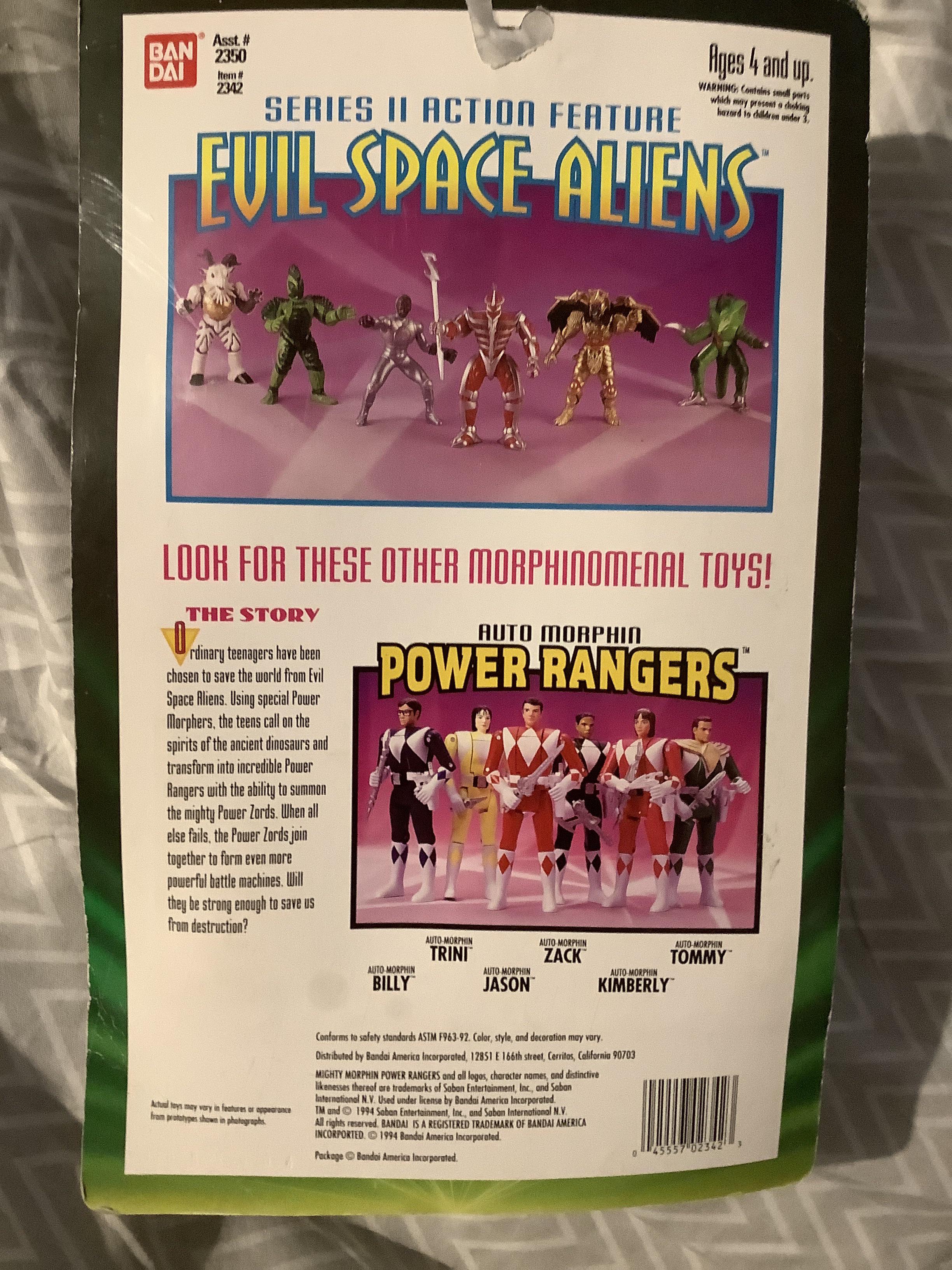 Bandai Evil Space Alien package card misprint circa 1994. Is it