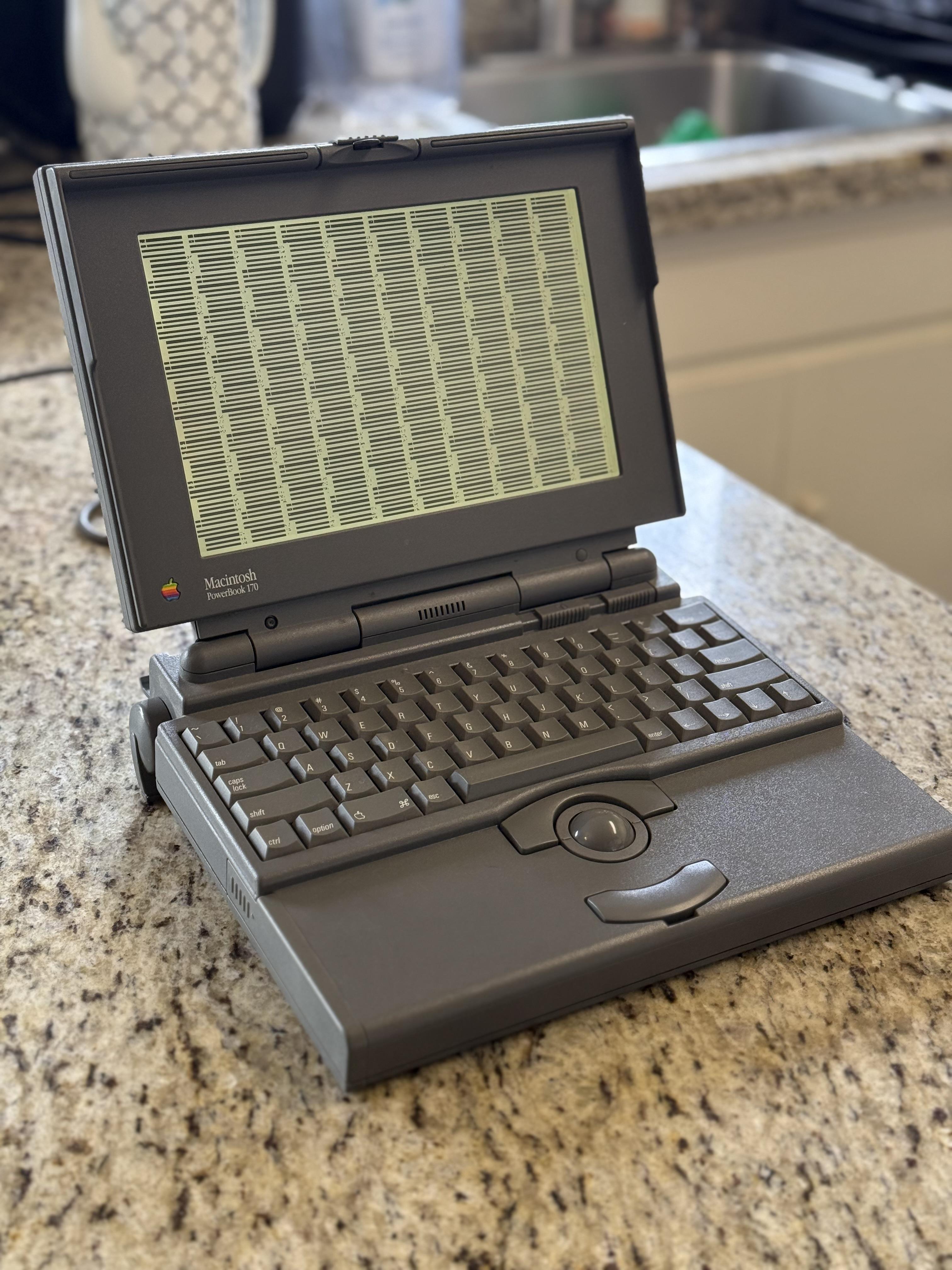 PowerBook 170 suddenly only shows garbage when powered on - tips