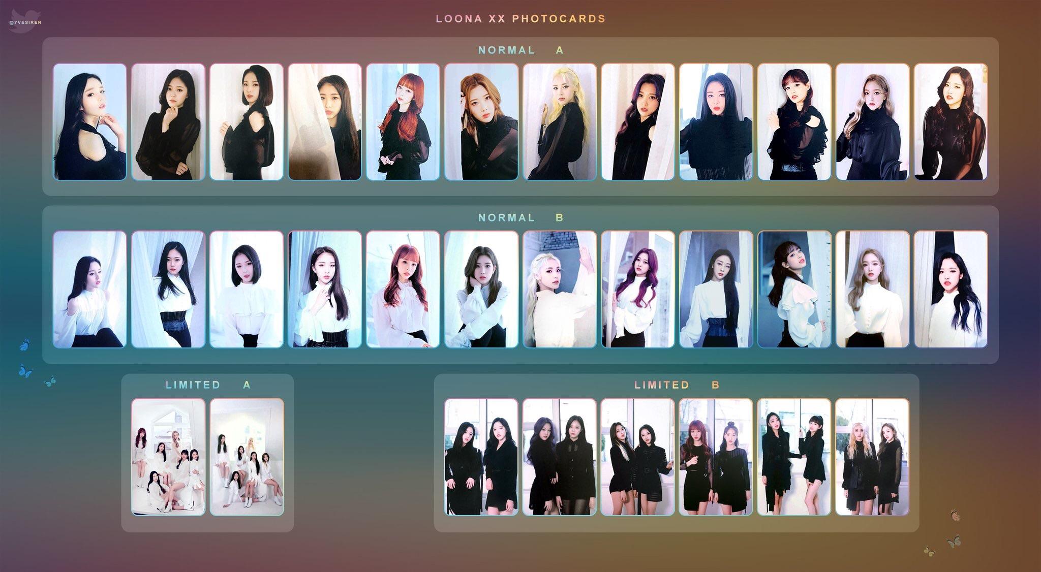 Every XX photocard in a graphic! By @yvesiren on Twitter : r/LOONA