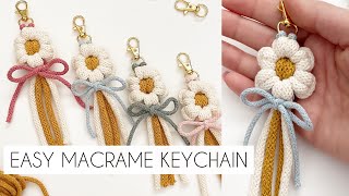 EASY MACRAME DAISY KEYCHAIN | MACRAME TUTORIAL - YouTube