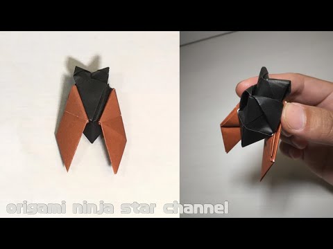 折り紙☆6 セミ 1-1 cicada origami - YouTube