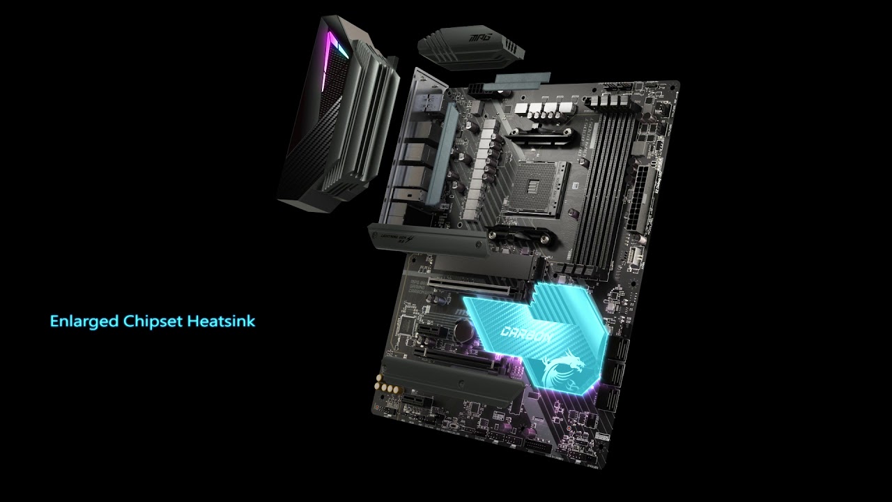 MSI MPG B550 GAMING CARBON WIFI AMD AM4 DDR4 CF M.2 USB 3.2 Gen 2