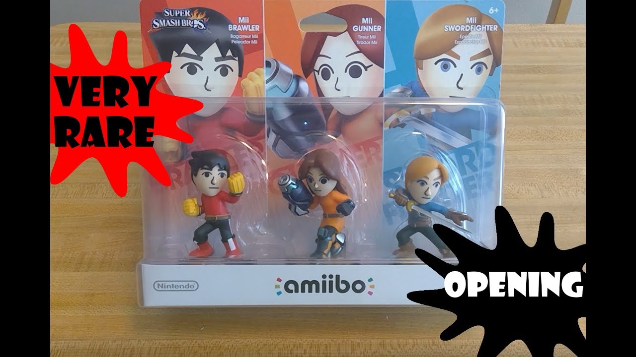 EXTREMELY RARE* Mii fighter Amiibo 3-pack opening | Smash Bros