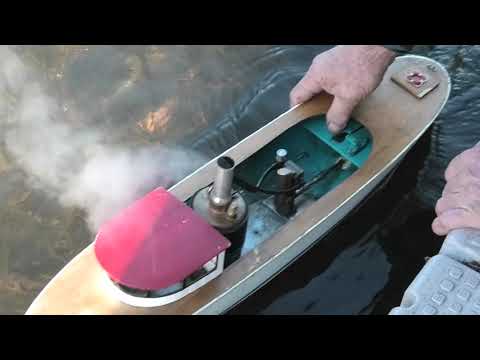 A nice little vintage Saito model boat with custom made steam