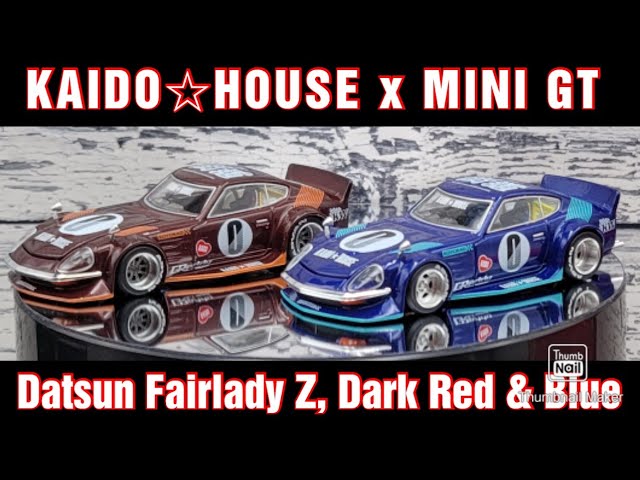 KAIDO☆HOUSE x MINI GT Datsun Fairlady Z, Dark Red & Dark blue Die