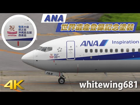 世界自然遺産登録記念特別塗装機] ANA Boeing 737-800 JA71AN LANDING