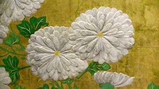 尾形光琳《菊図屏風》 岡田美術館 箱根で琳派 大公開 ～岡田美術館の