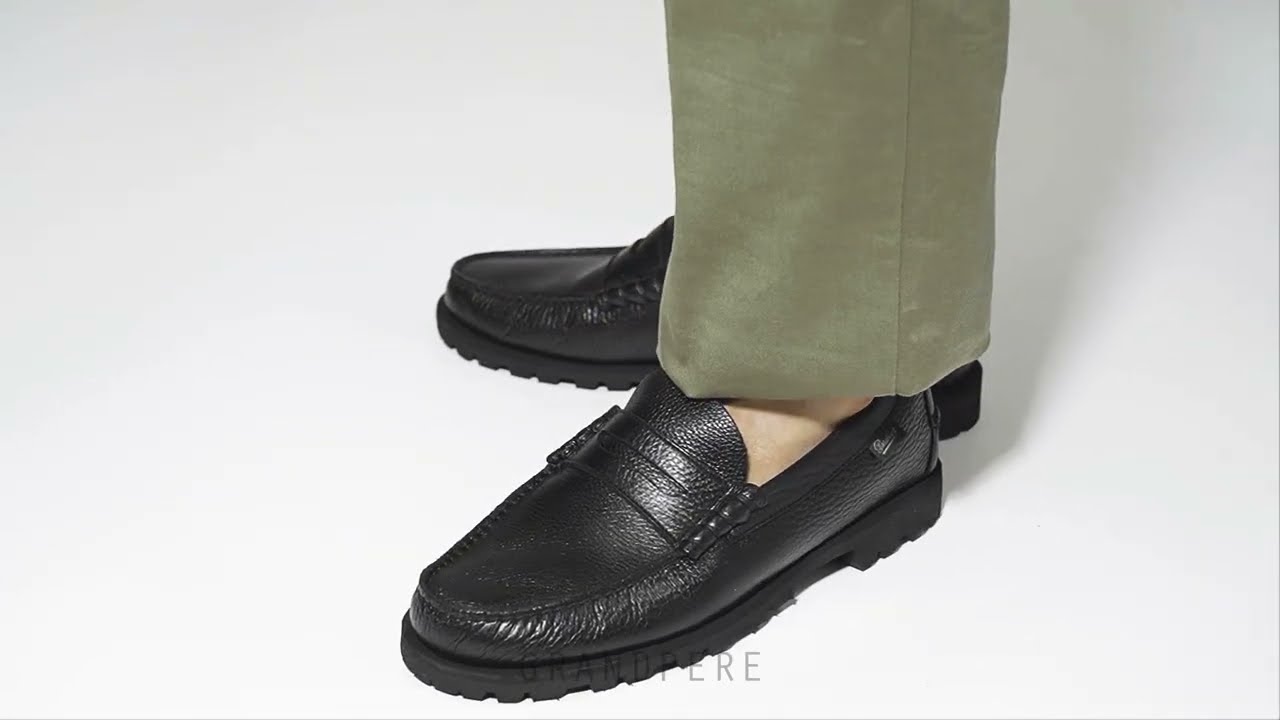 パラブーツ PARABOOT CORAUX / RAID コインローファー ブラック シボ革