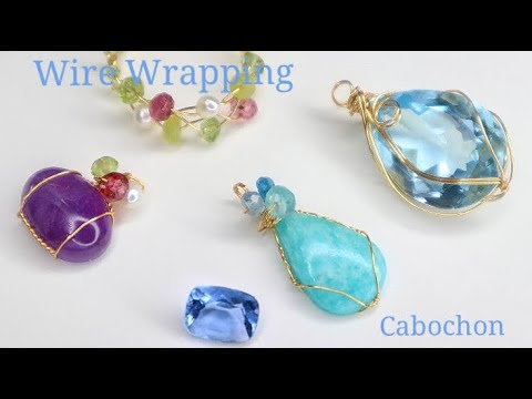 穴無しカボション✨ 】簡単✨ワイヤーラッピング ・ペンダントの作り方