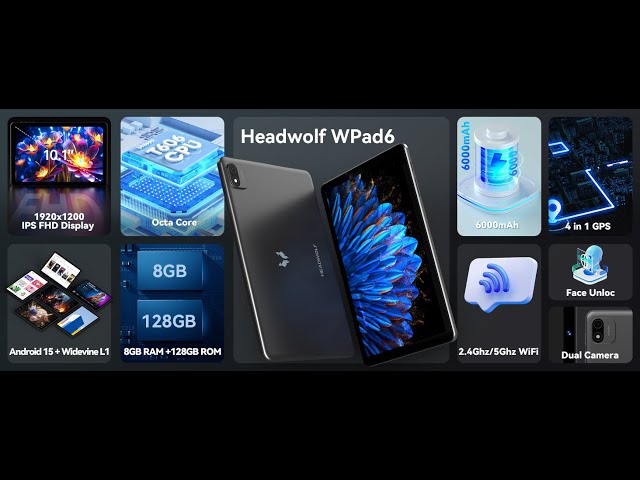 Headwolf Android 15 Tablet 10 inch Tablets | Key Features - YouTube