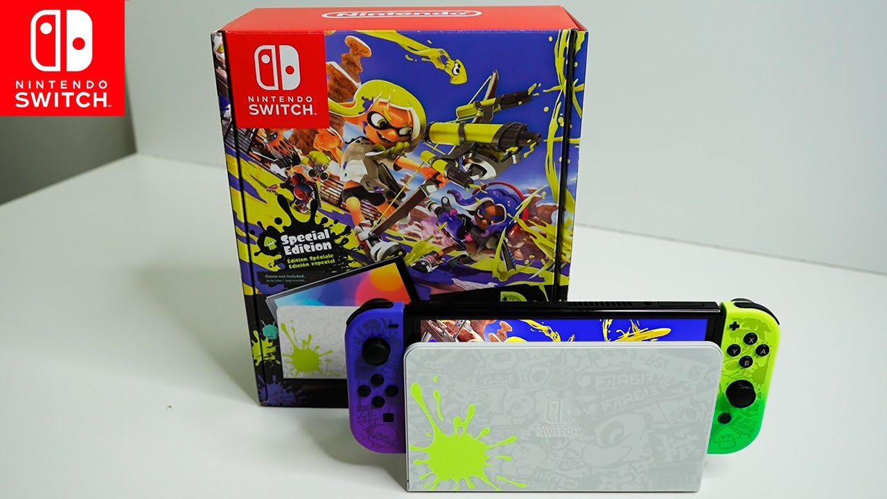 Splatoon 3 Special Edition OLED Model Nintendo Switch Unboxing and