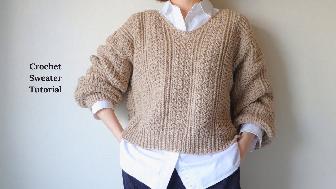 How to Crochet a V-Neck Sweater Using 100% Wool, Yanagiya Koisuru
