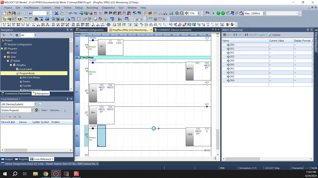 Mitsubishi Gx Works 3 - Strings - YouTube