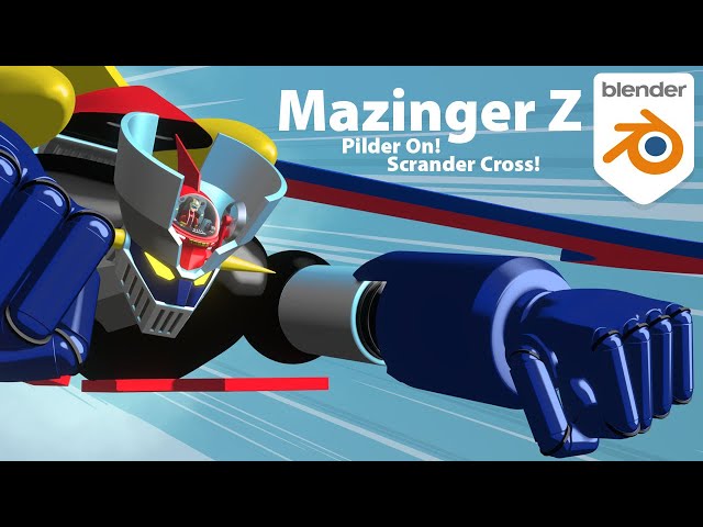 MAZINGER Z BLENDER 3D Animation Pilder On! Scrander Cross! Koji