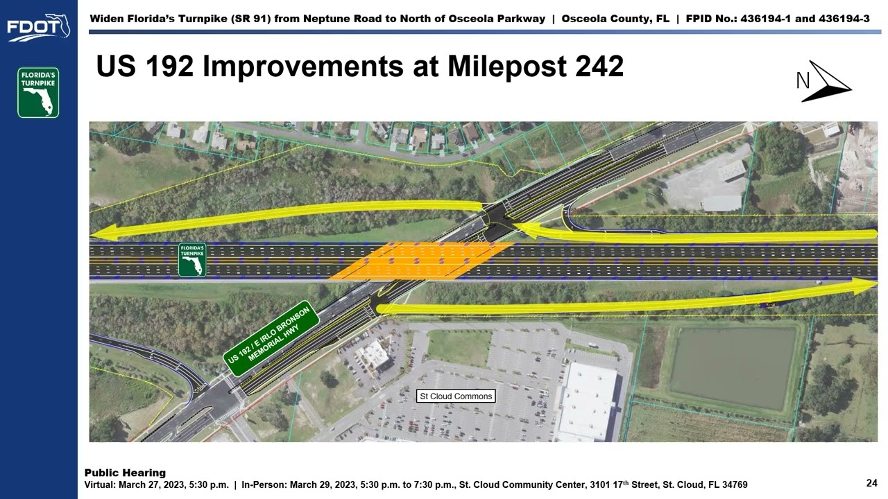 Widen Florida Turnpike SR 91 from Neptune Road to North of Osceola