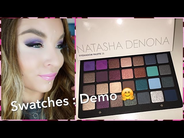 Natasha Denona Purple-Blue Eyeshadow Palette 28: Swatches : Demo