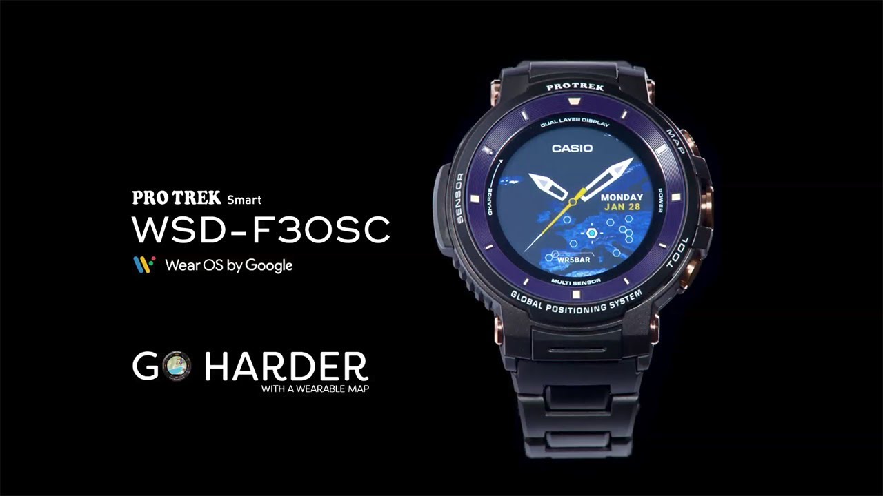 PRO TREK Smart WSD-F30SC Wear OS by Google : CASIO - YouTube