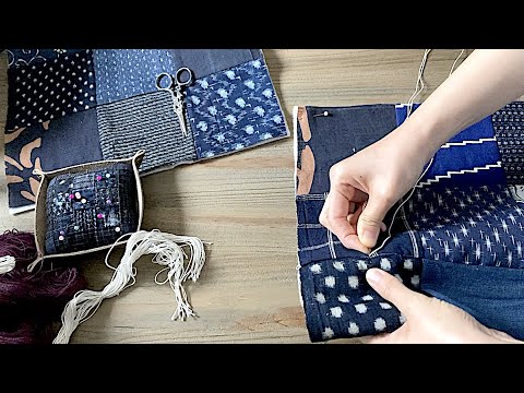 ちくちく刺し子🪡 古布トートバッグを作る☺︎ 着物リメイク