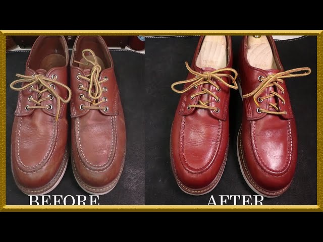 ASMR] Clean & restore Redwing 8103 oxford red color -VeTiVeR - YouTube