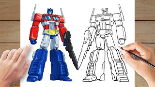 Transformers Autobots Drawing | Optimus Prime Drawing Step by Step